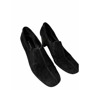 Liz Claiborne Boots Womens 8 1/2 Anandale Low Ankle Bootie Black Suede Heels